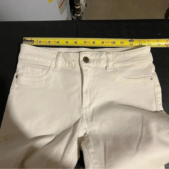 DL1961 Margaux Instasculpt Skinny Ankle Distressed Knee Tear Jeans White Size 26 - Picture 8 of 10